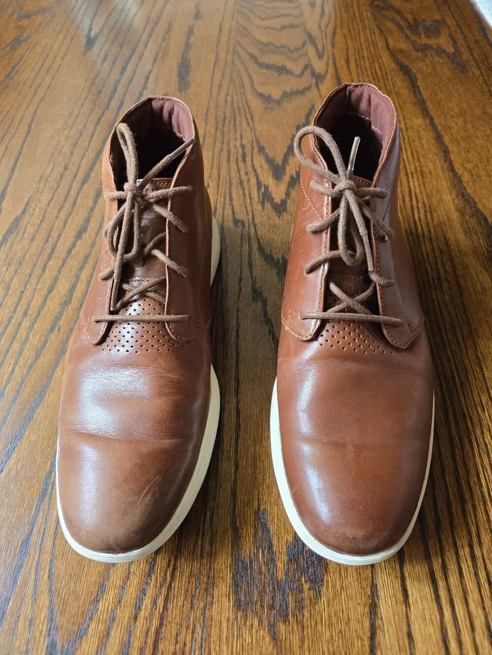 Cole Haan Grand Tour Chukka Boots Mens 10.5 Brown Leather Business Casual Modern